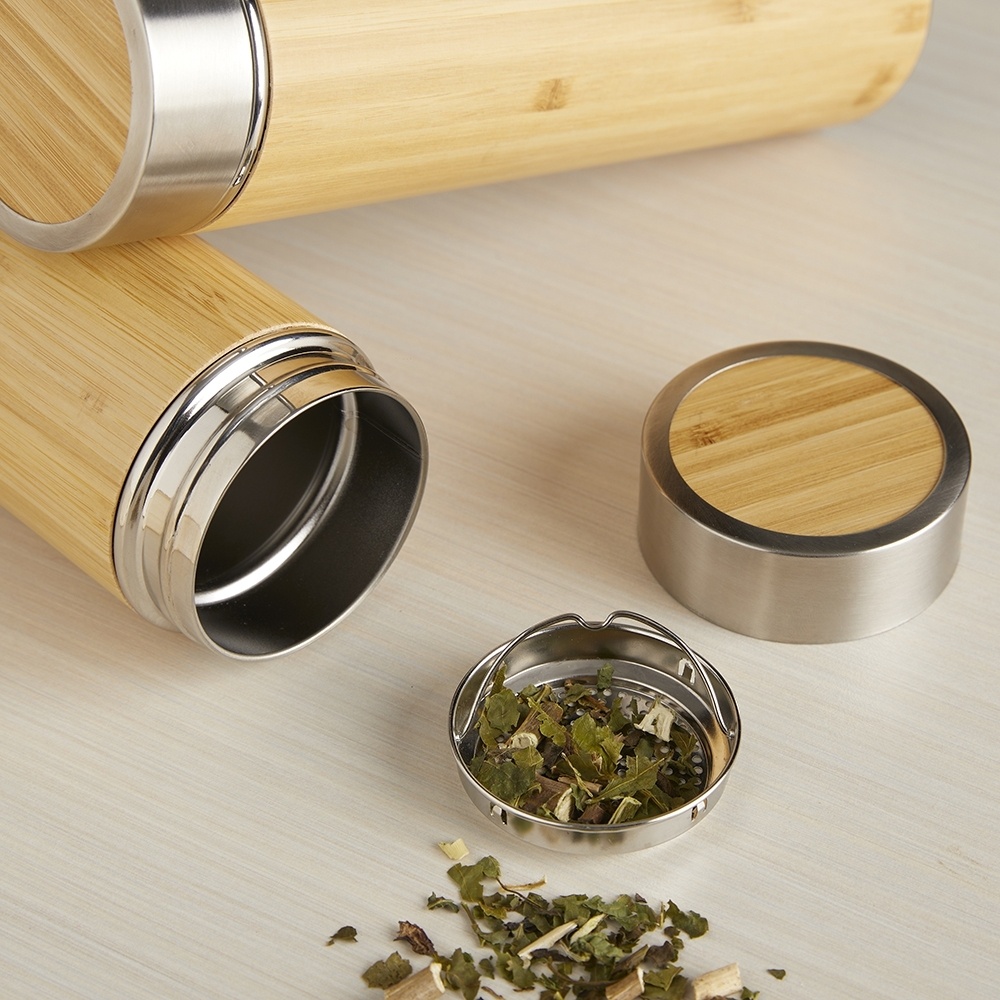 X18642 Garrafa Bambu Térmica 500ml com Infusor